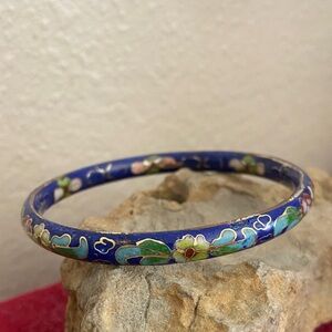 Vintage 70s Cloisonné Bangle Bracelet